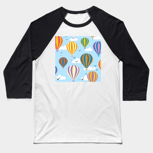 Balloons in the Sky Baseball T-Shirt by Salty Siren Studios